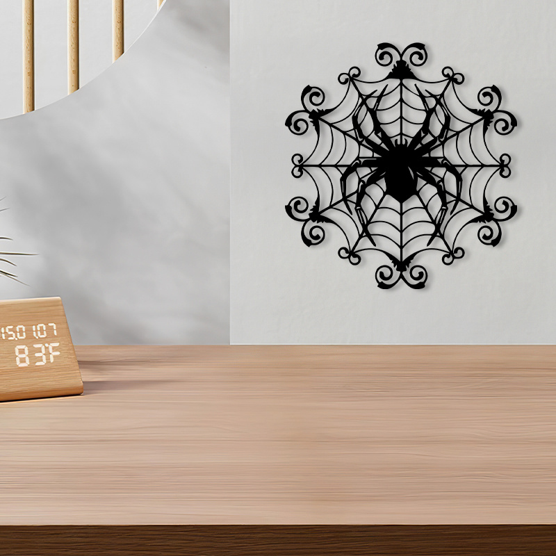 Spider Web Halloween Decoration - 1 Vintage Metalowa Dekoracja Ścienna z