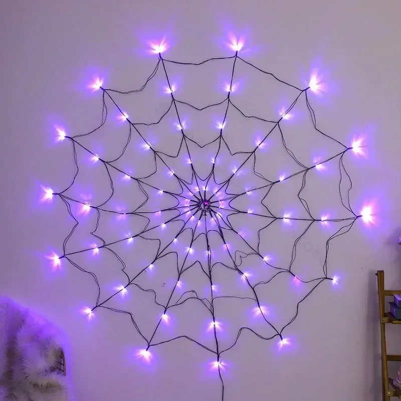 Spider Web Halloween Decoration - Lampki Halloween w kształcie pajęczyny, 70