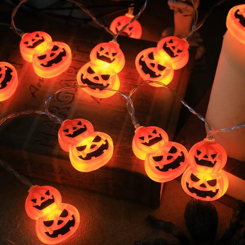 Halloween Led String Lights Orange - Lampki Halloweenowe 10/20 LED na baterie,