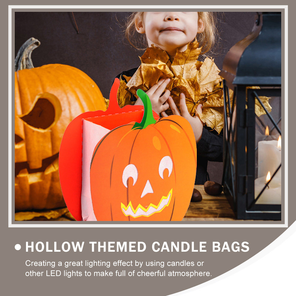Pumpkin Lantern Halloween - 12 sztuk papierowych torebek w kształcie