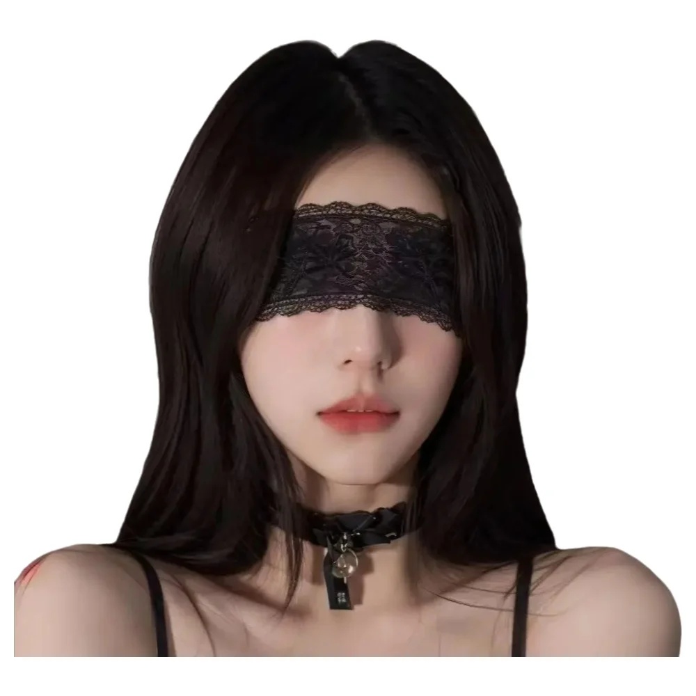 Halloween Party Supplies - Seksowna koronkowa opaska na oczy, czarna,