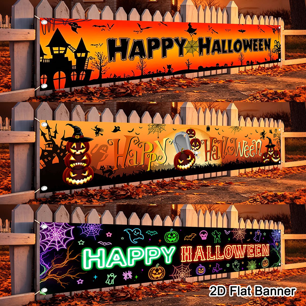 Pumpkin Lantern Halloween - 1 szt. Baner na Halloween z