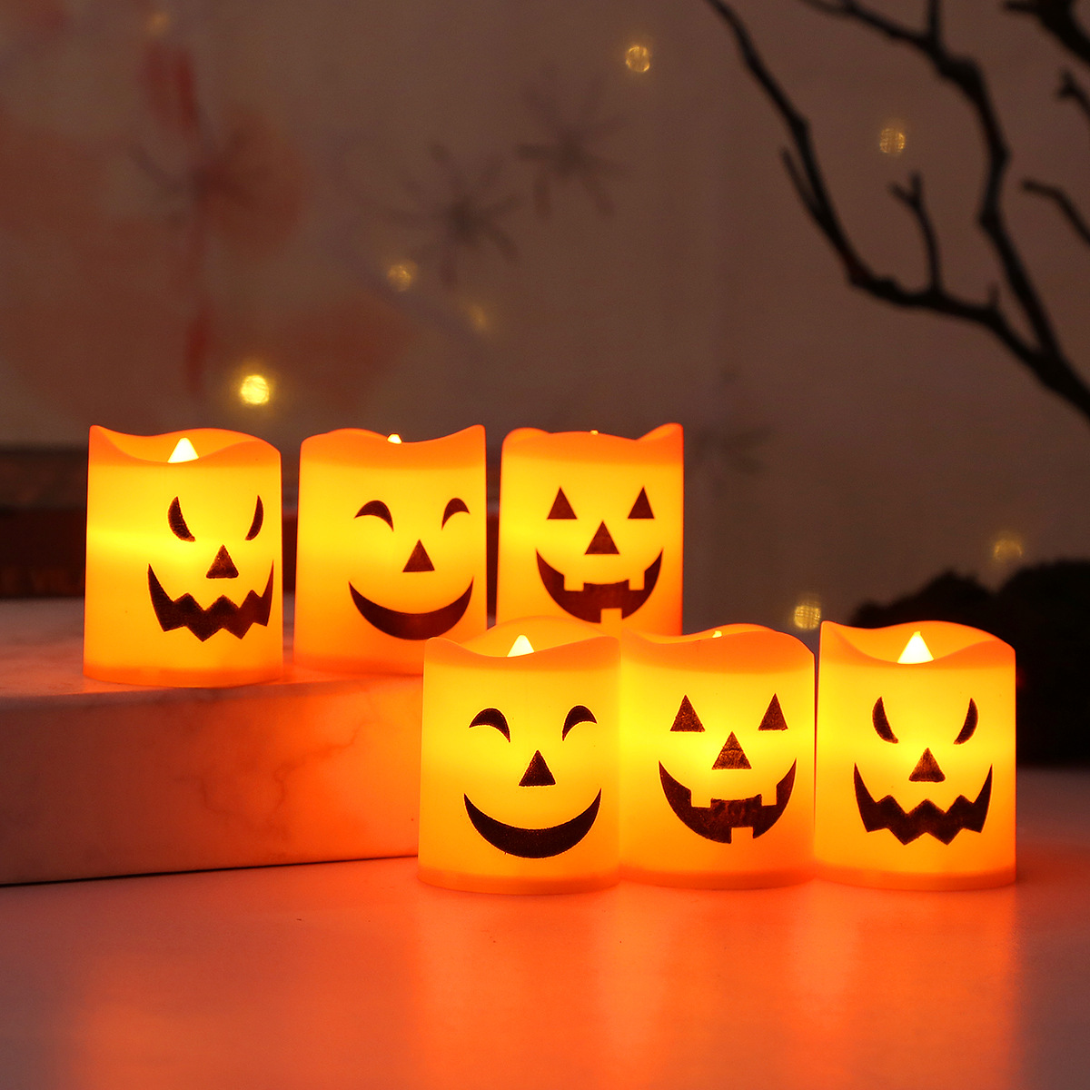 Halloween Pumpkin Decor Led - 6 szt. Halloweenowe lampki LED w