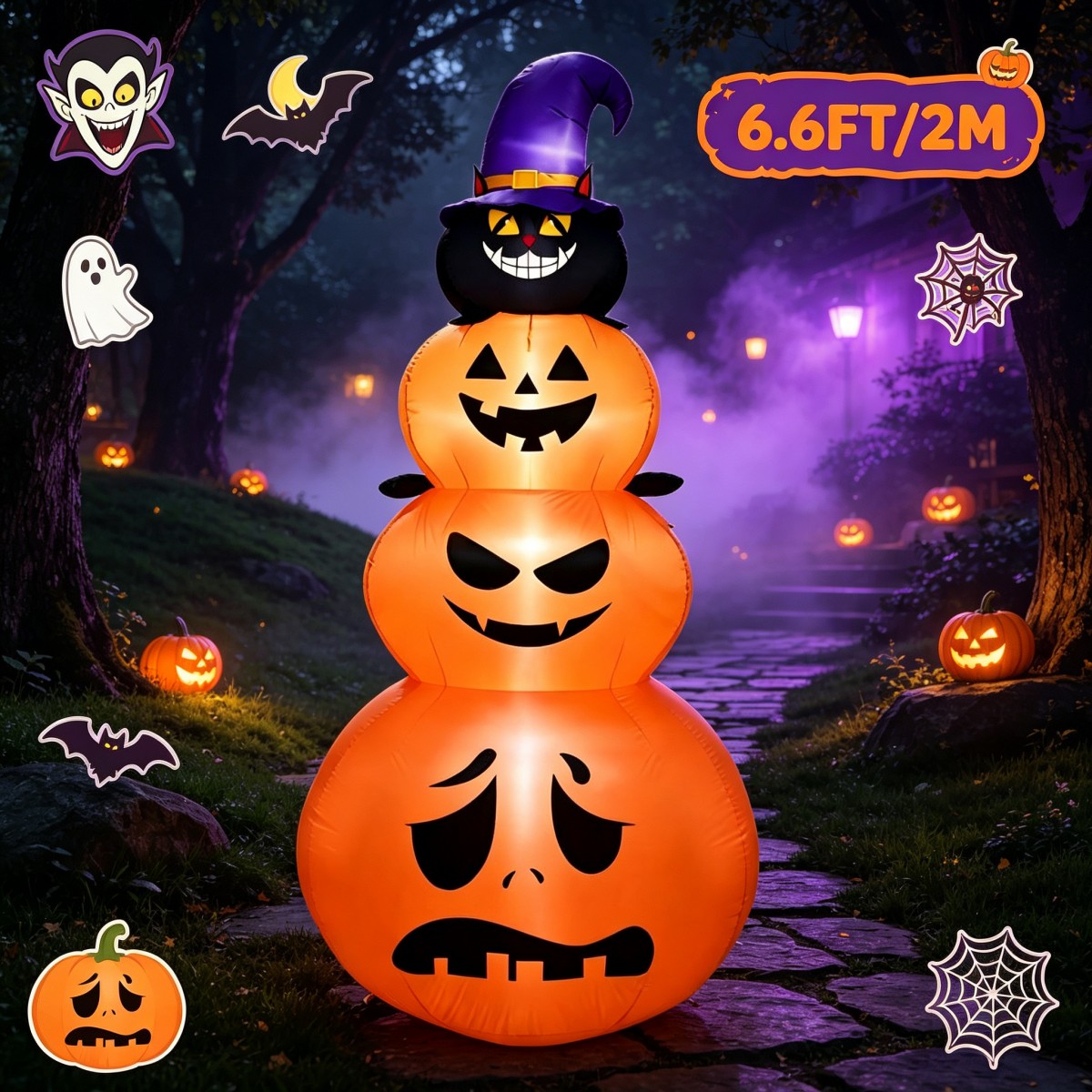 Halloween Pumpkin Decor Led - Dekoracje świąteczne na zewnątrz: Halloweenowy dmuchany