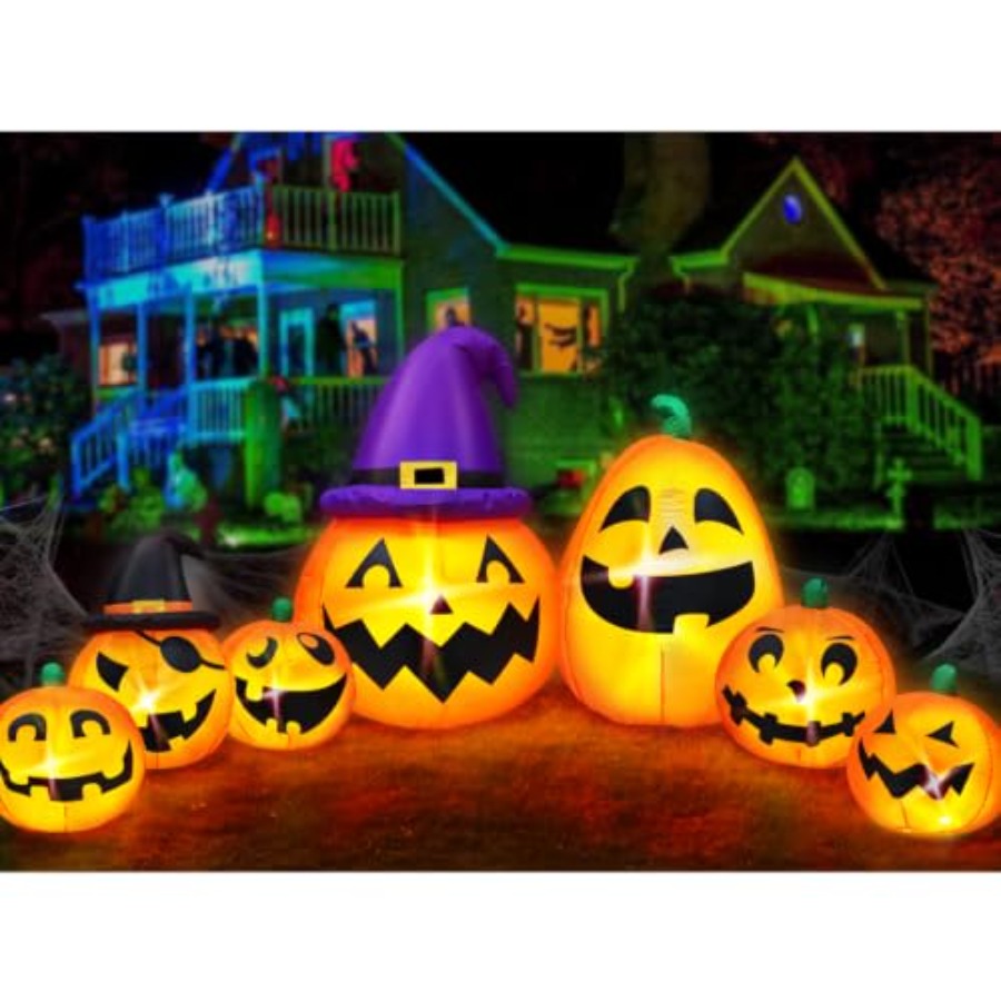 Halloween Pumpkin Decor Led - Zewnętrzna, dmuchana dekoracja w kształcie dyni