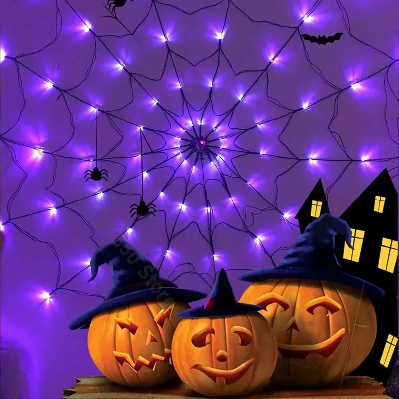 Lampki Halloween w kształcie p – Spider Web Halloween Decoration recenzja i cena
