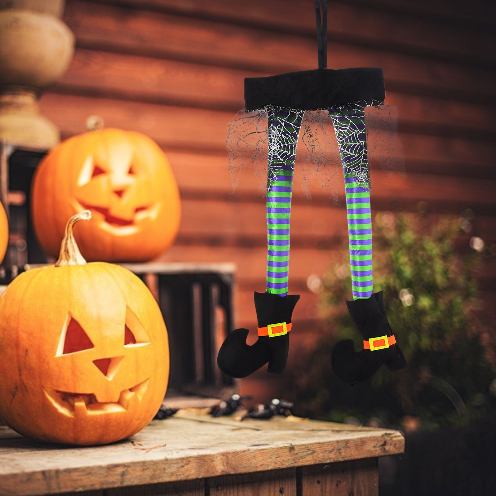 Halloweenowe wiszące nogi wied – Spider Web Halloween Decoration recenzja i cena