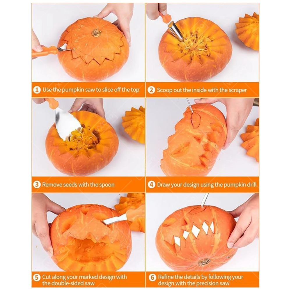 Zestaw narzędzi do rzeźbienia  – Pumpkin Lantern Halloween recenzja i cena