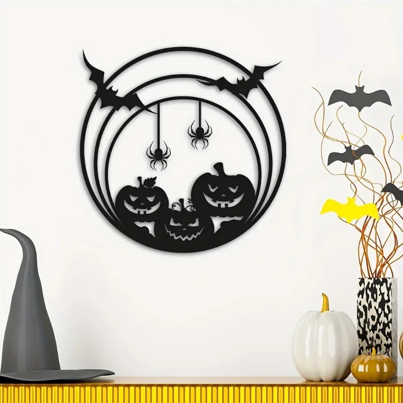Metalowa dekoracja ścienna na  – Spider Web Halloween Decoration recenzja i cena