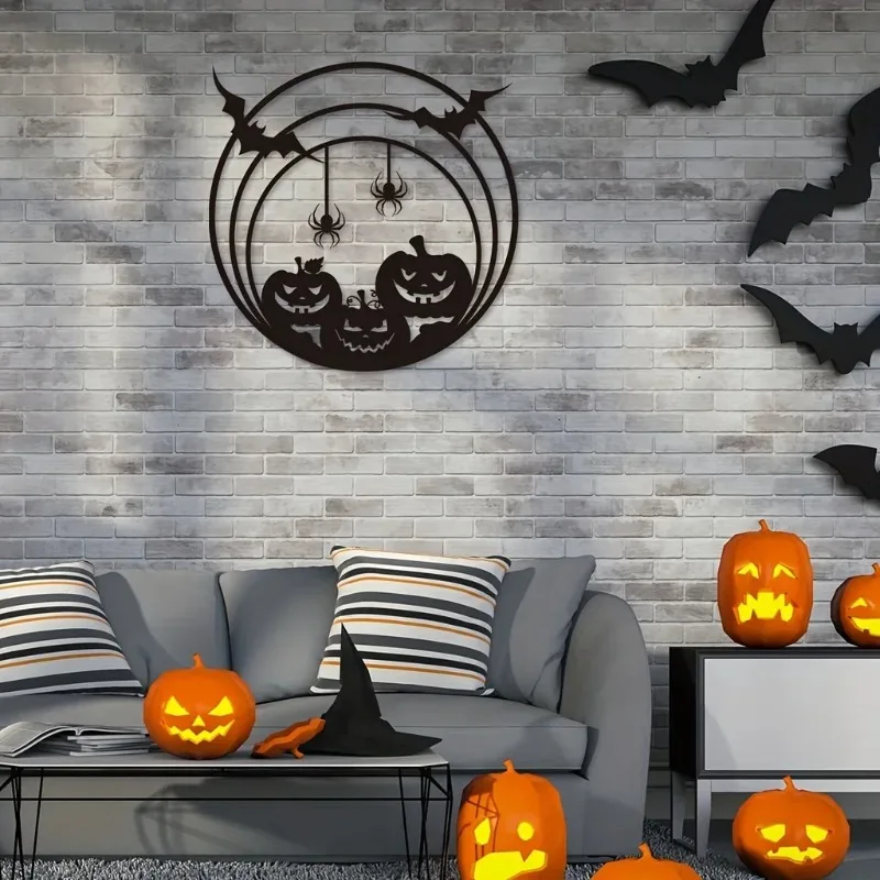 Metalowa dekoracja ścienna na  – Spider Web Halloween Decoration recenzja i cena