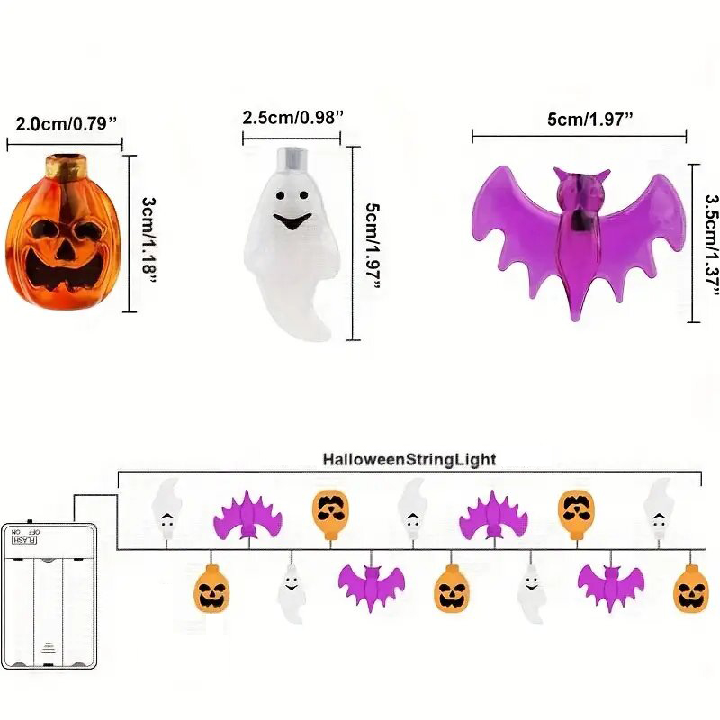 Urocze Dyniowe Nietoperze Duch – Halloween Led String Lights Orange recenzja i cena