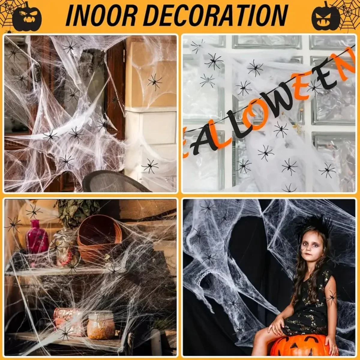1-20 SZT. Dekoracja na Hallowe – Spider Web Halloween Decoration recenzja i cena