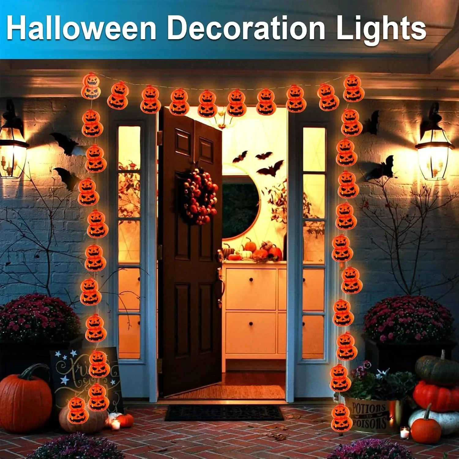Świąteczne lampki w kształcie  – Halloween Led String Lights Orange recenzja i cena