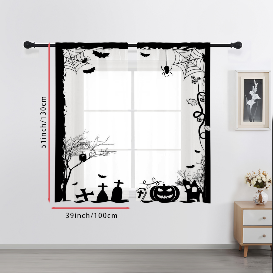 2 szt. Przezroczyste zasłony z – Spider Web Halloween Decoration recenzja i cena