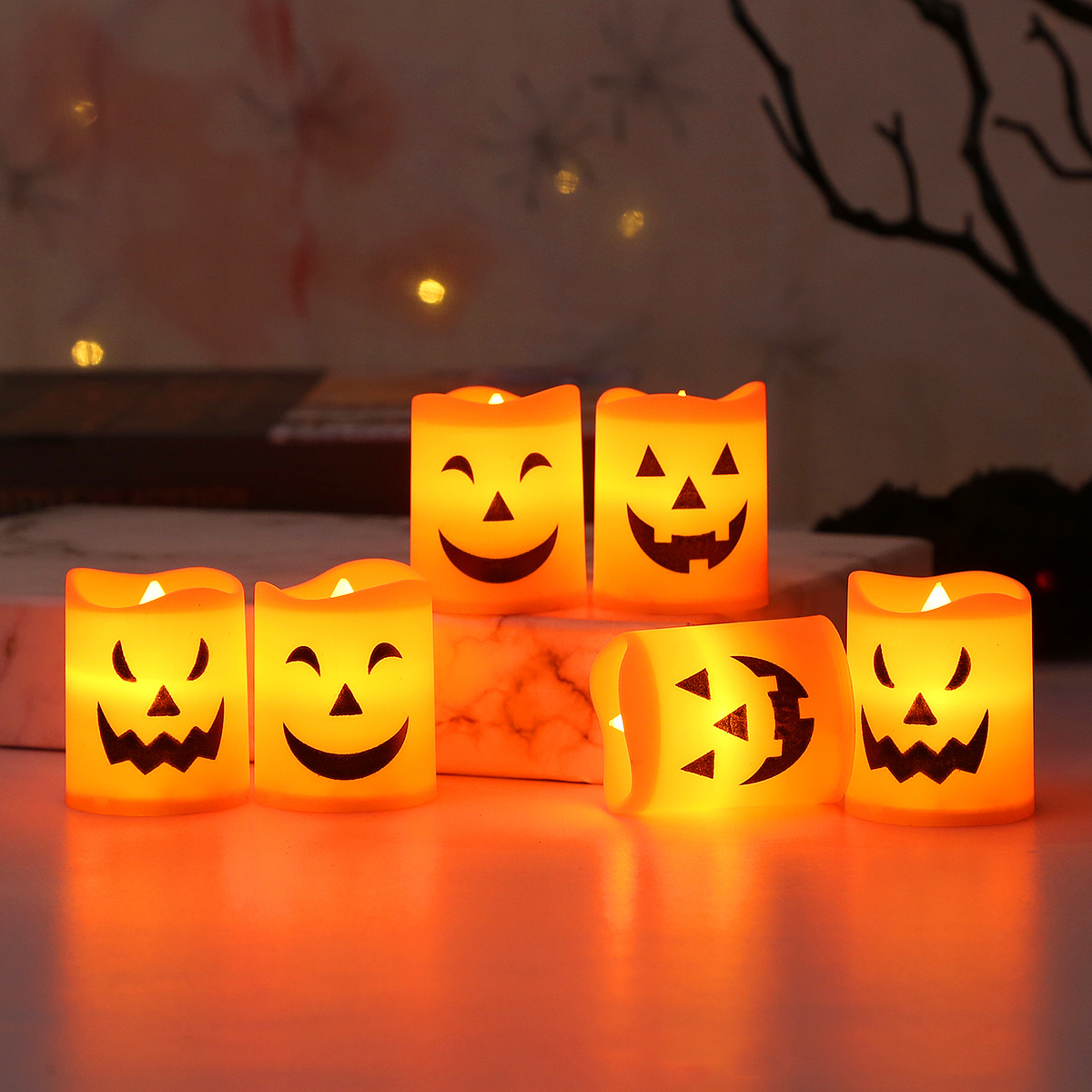 6 szt. Halloweenowe lampki LED – Halloween Pumpkin Decor Led recenzja i cena