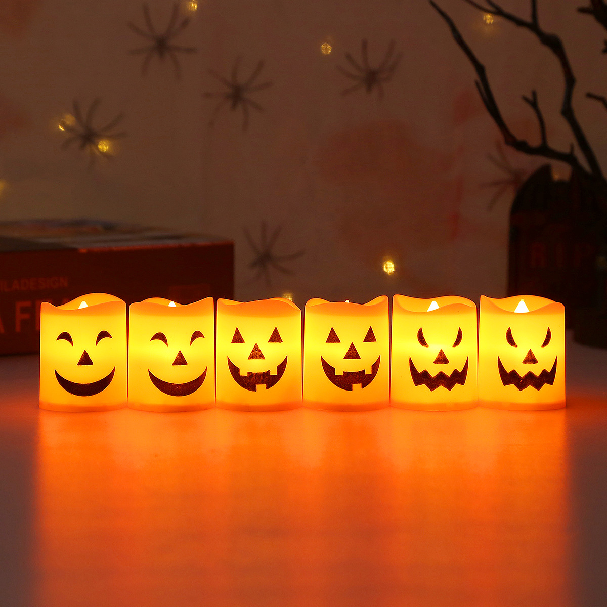 6 szt. Halloweenowe lampki LED – Halloween Pumpkin Decor Led recenzja i cena