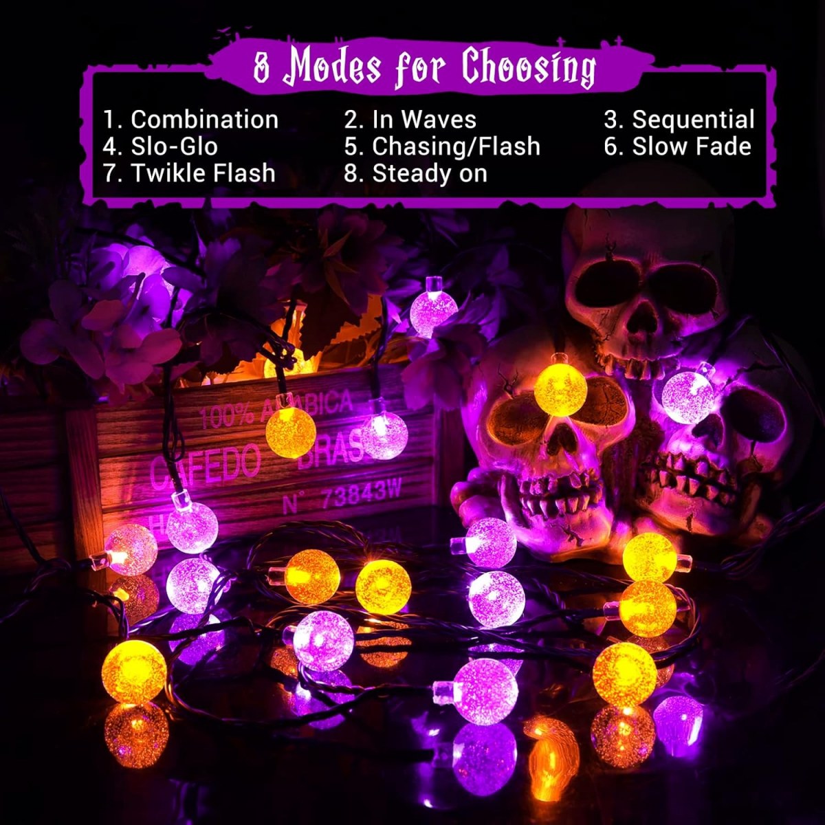 1 szt. 12m 100 LED Halloween F – Halloween Led String Lights Orange recenzja i cena