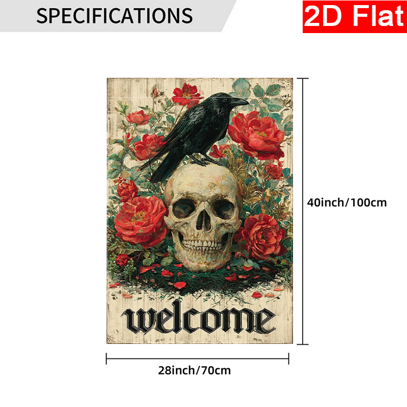 2D – płaska flaga na Halloween – Halloween Skeleton Decoration recenzja i cena