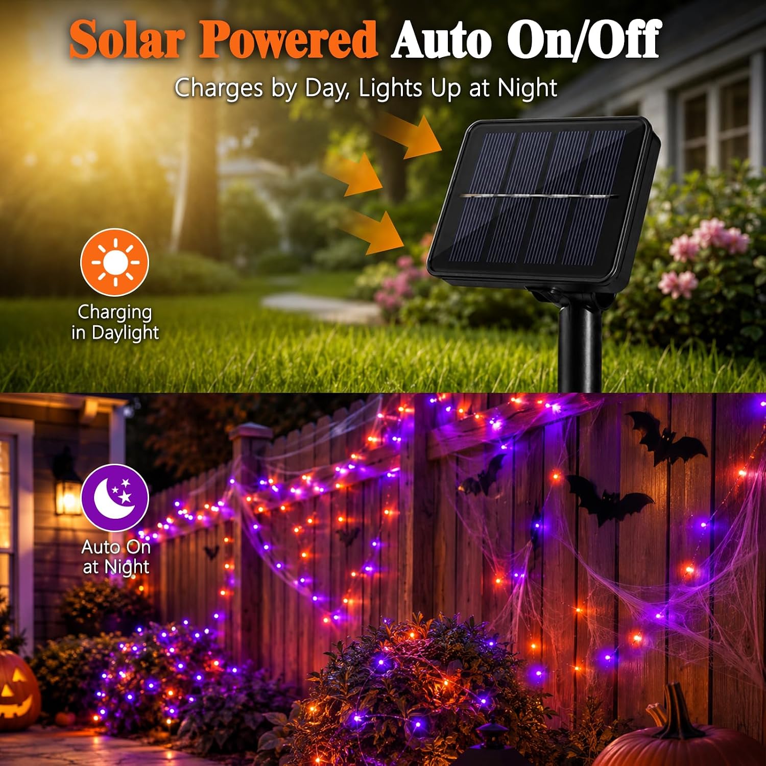 Halloweenowe solarne lampki z  – Halloween Led String Lights Orange recenzja i cena